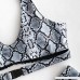 DEZZAL Women's Snakeskin Print Buckle High Cut Bralette Bikini Set Swimsuit Multi B07MMMLXZ5